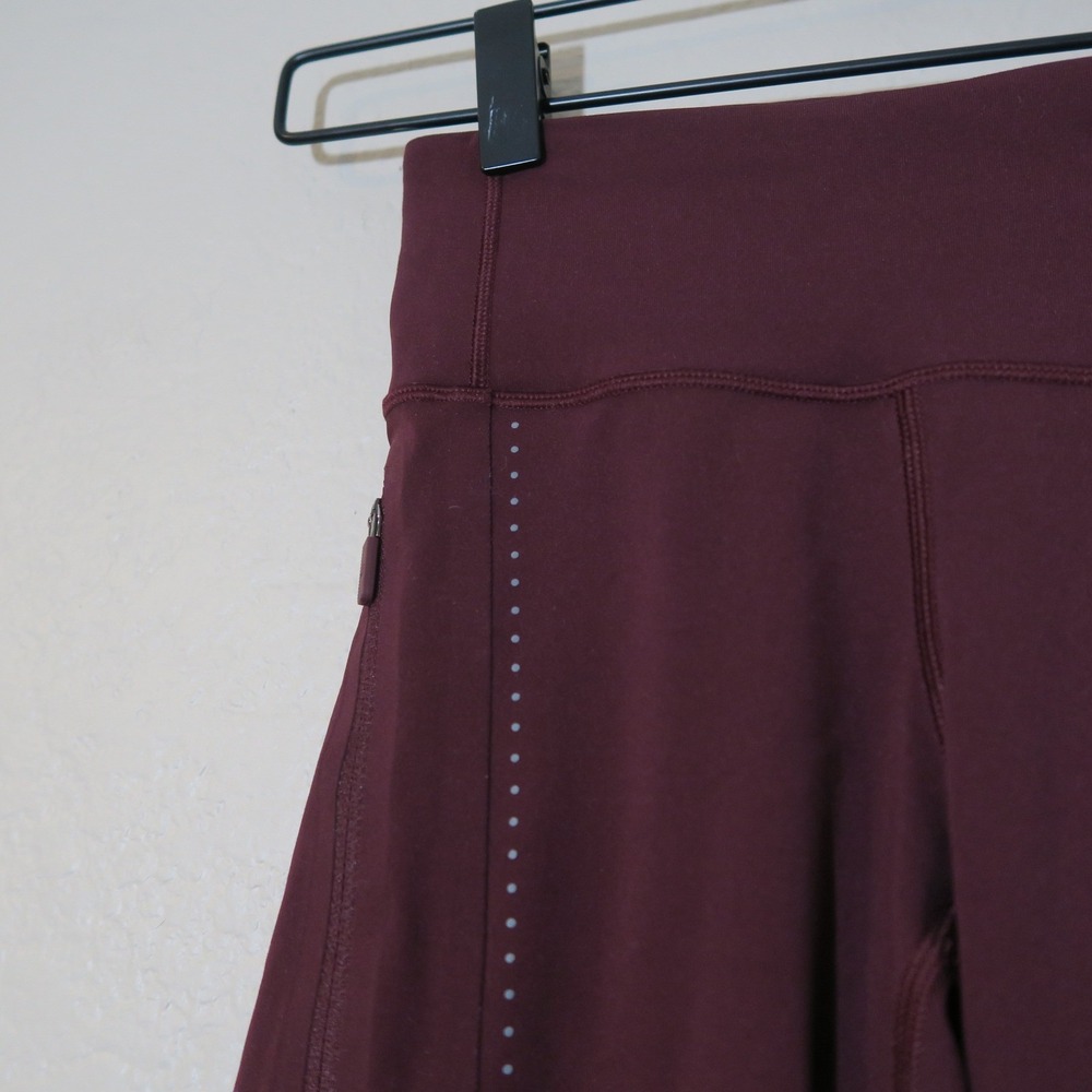 Lululemon Extra Mile Crop Reflective Leggings Garnet W6AH9S Burgundy - Picture 3 of 10